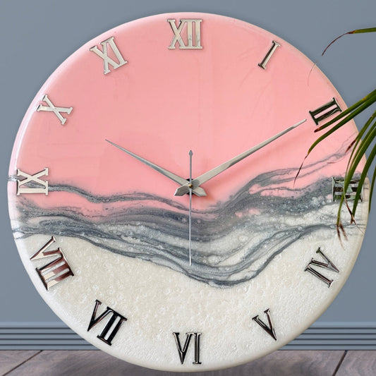 Blush Pink Silent Clock 27 Inches