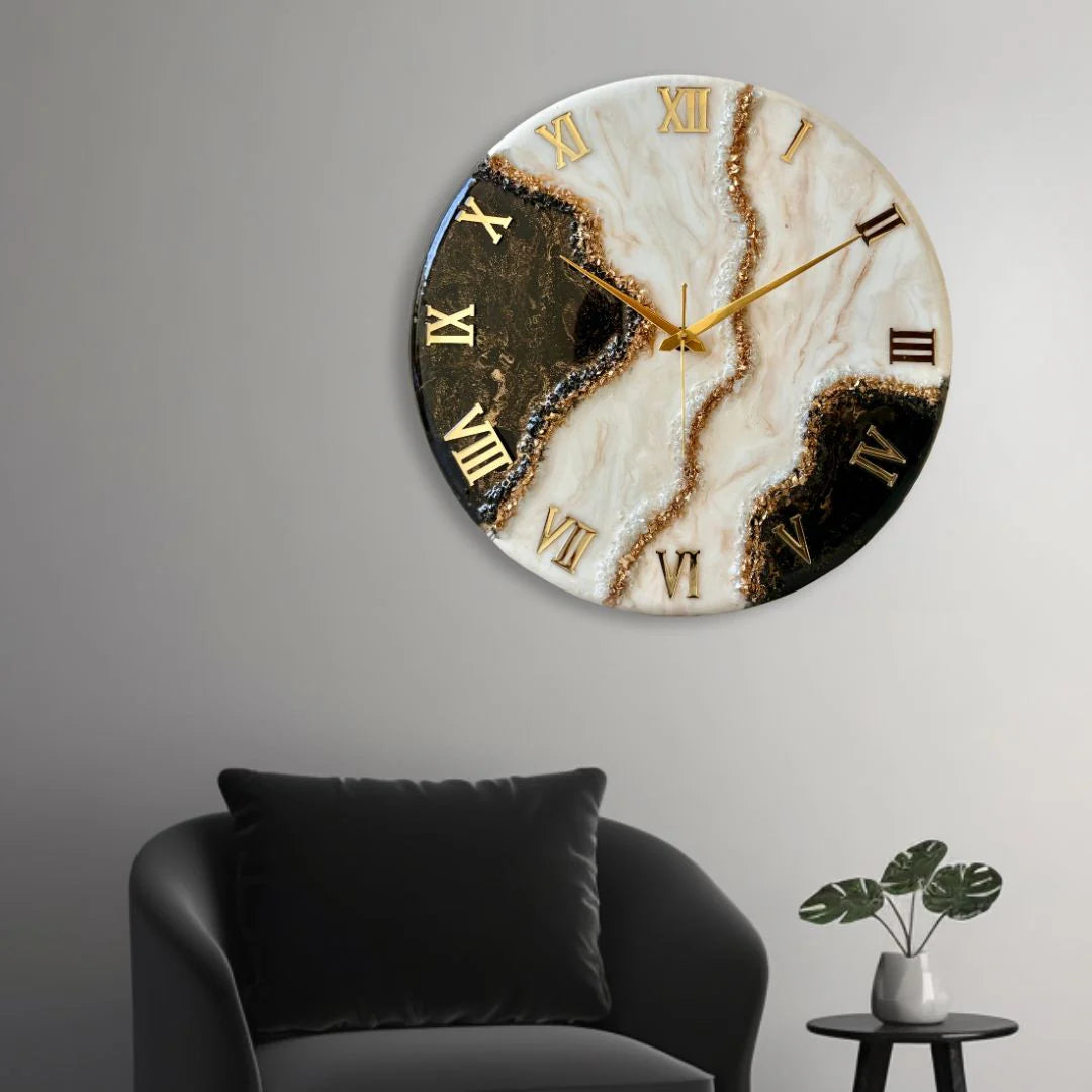 Rose Gold Geode Silent Clock 27 Inches