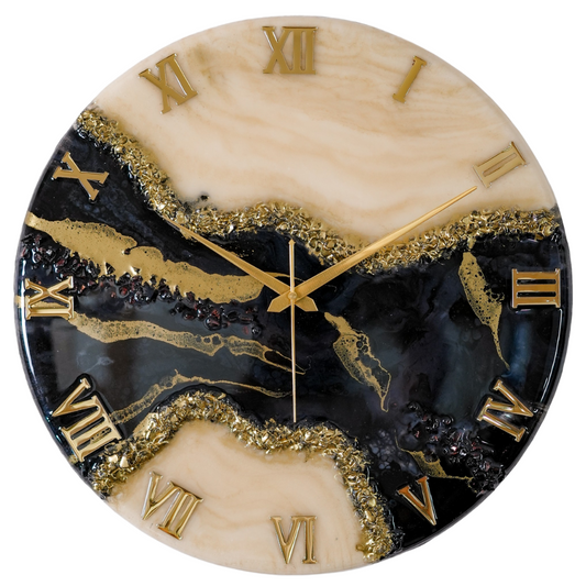 Black pond Medium Size Silent Clock 17.5 Inches