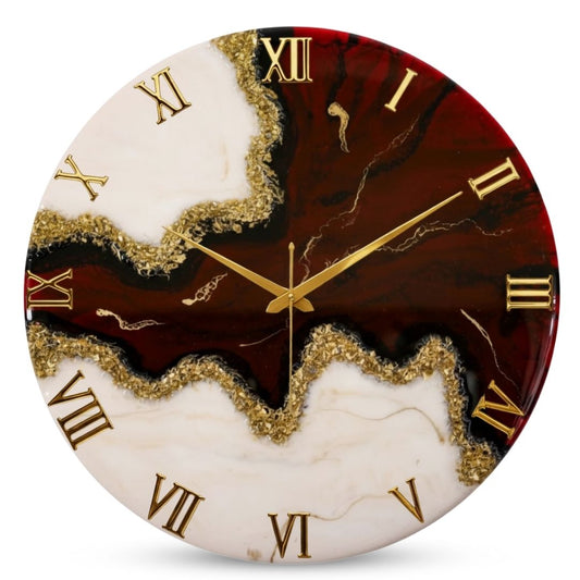 Maroon Stunner Silent Clock 17.5 Inches