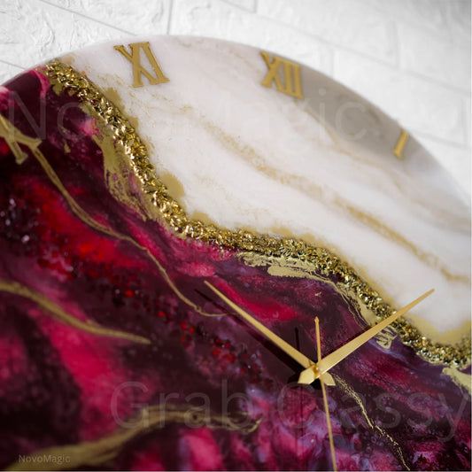 Wine Geode Silent Clock 17.5 inches