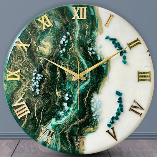 Green Neptune Silent Clock 17.5 Inches