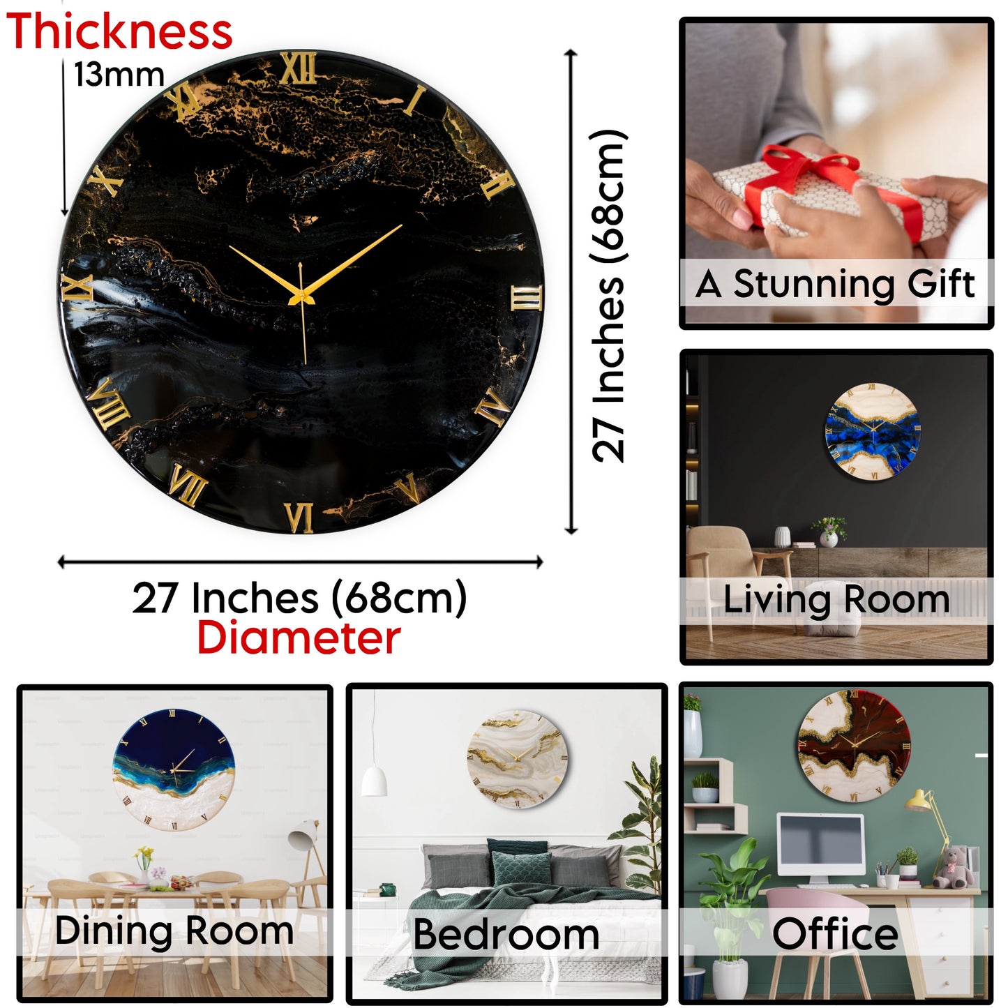 Black Desert Silent wall Clock 27 Inches
