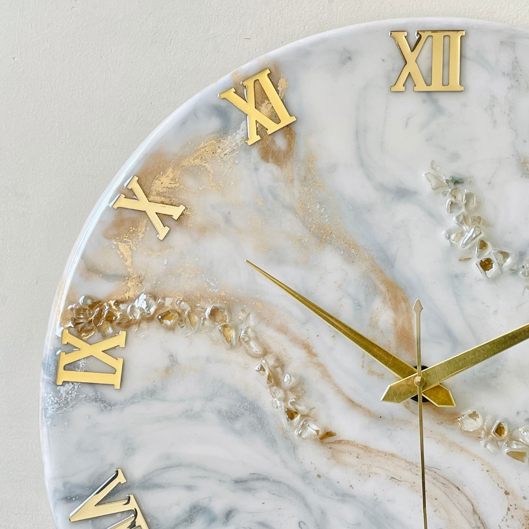 Beige Silent Clock 27 Inches