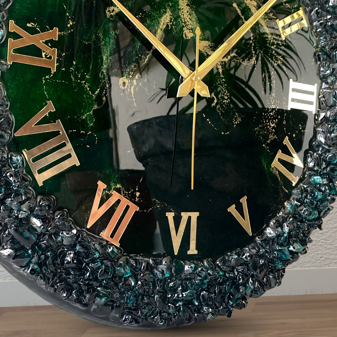 Dark green Silent Clock 27 Inches