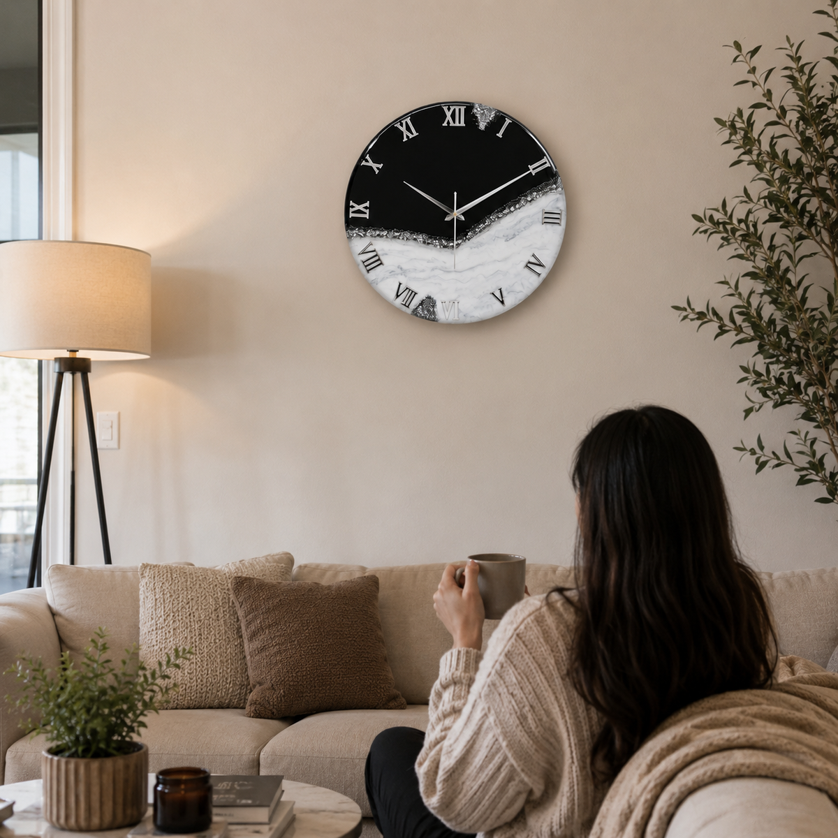 Midnight River Clock 17.5 inches