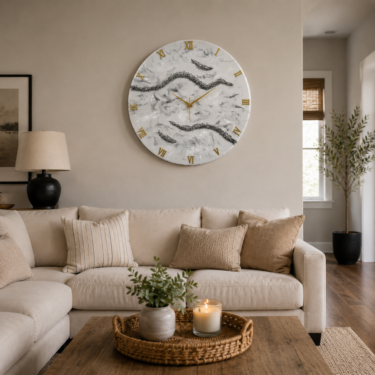Silver Frost Clock 27 inches