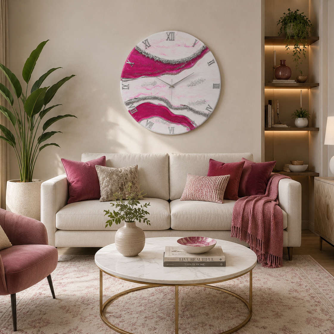 The Silver Duchess Clock 27 inches