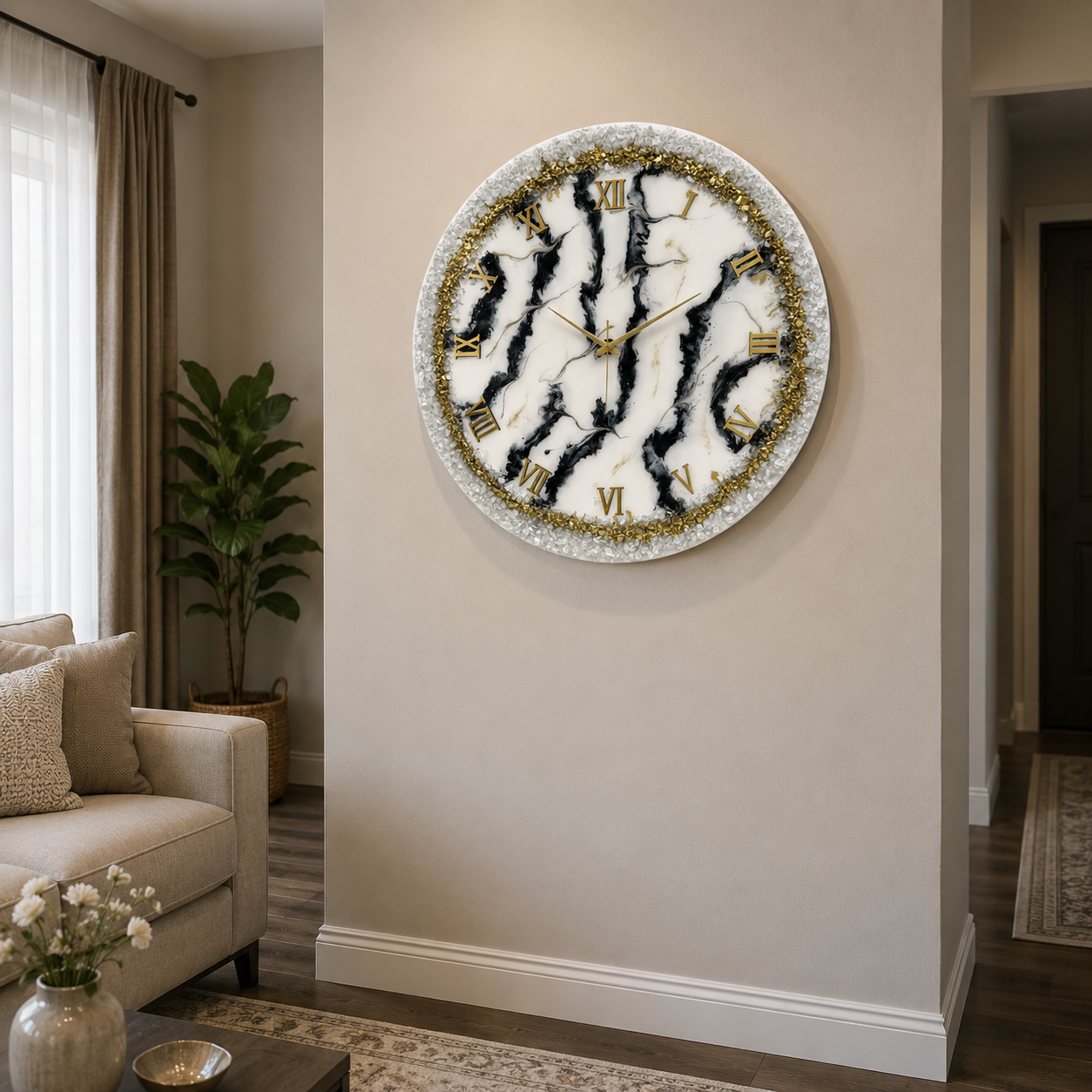 Onyx Crown Clock 27 inches