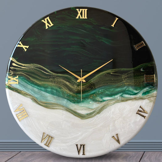 Green Eclipse Silent Clock 27 Inches