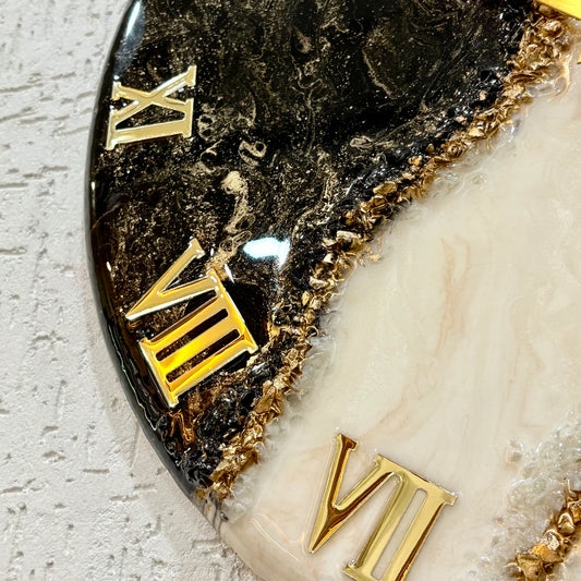 Rose-Gold Geode Resin Clock 17.5 Inches