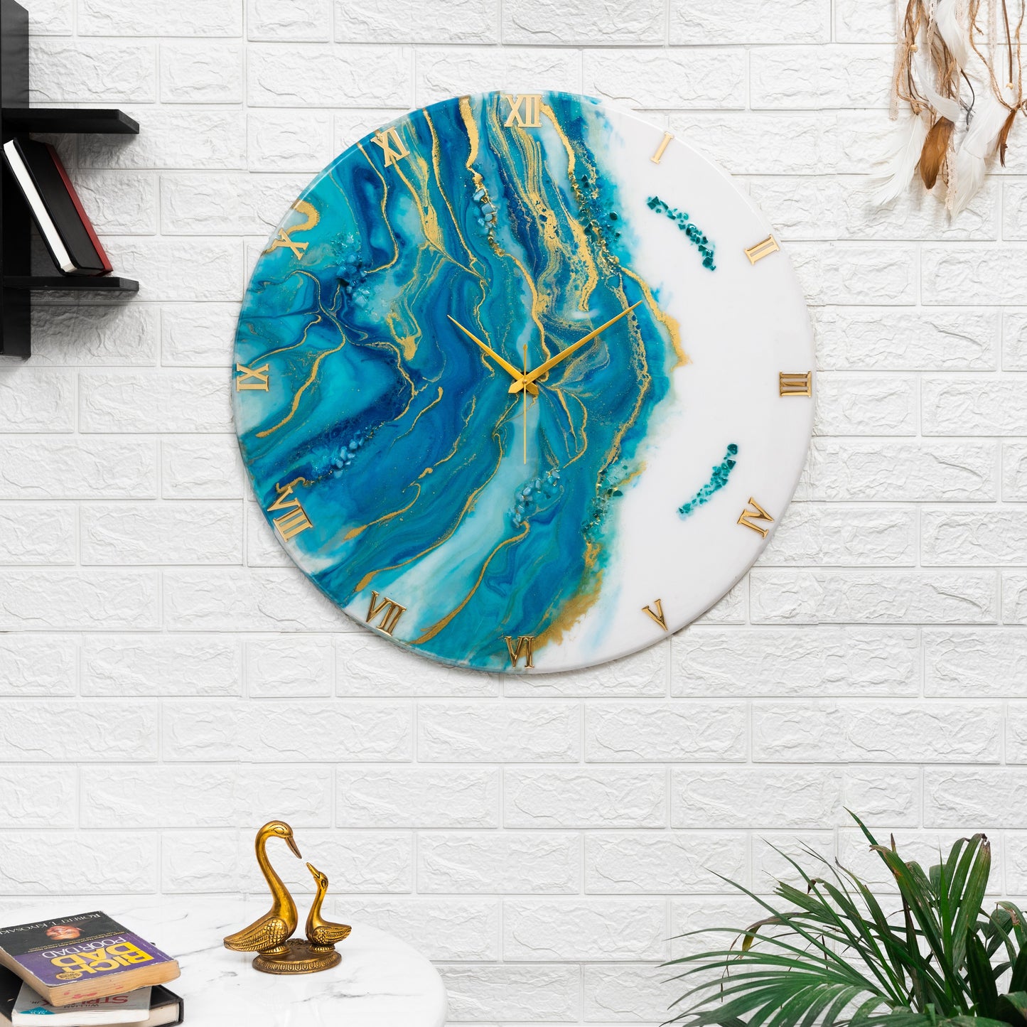 Neptune Resin Clock 17.5 Inches