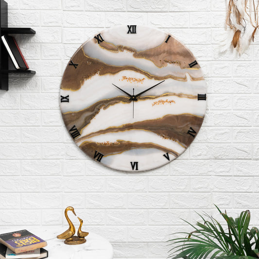 Choco Falls Handmade Resin Silent Wall Clock 27 Inches
