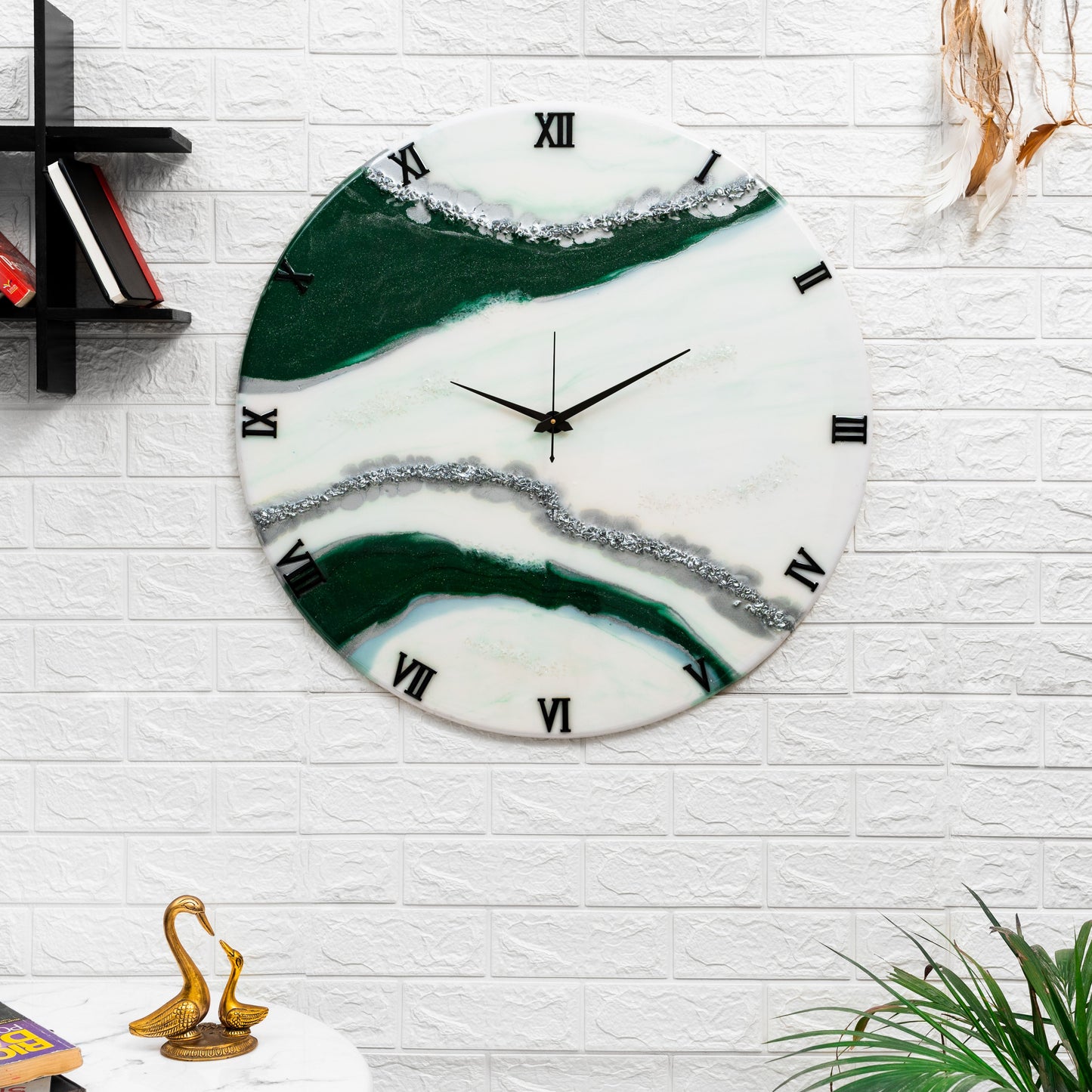 Ivy Handmade Resin Clock 17.5 Inches