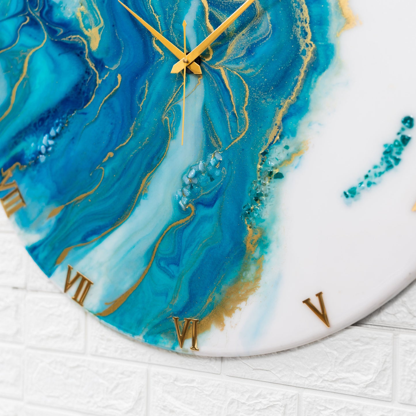 Neptune Resin Clock 17.5 Inches