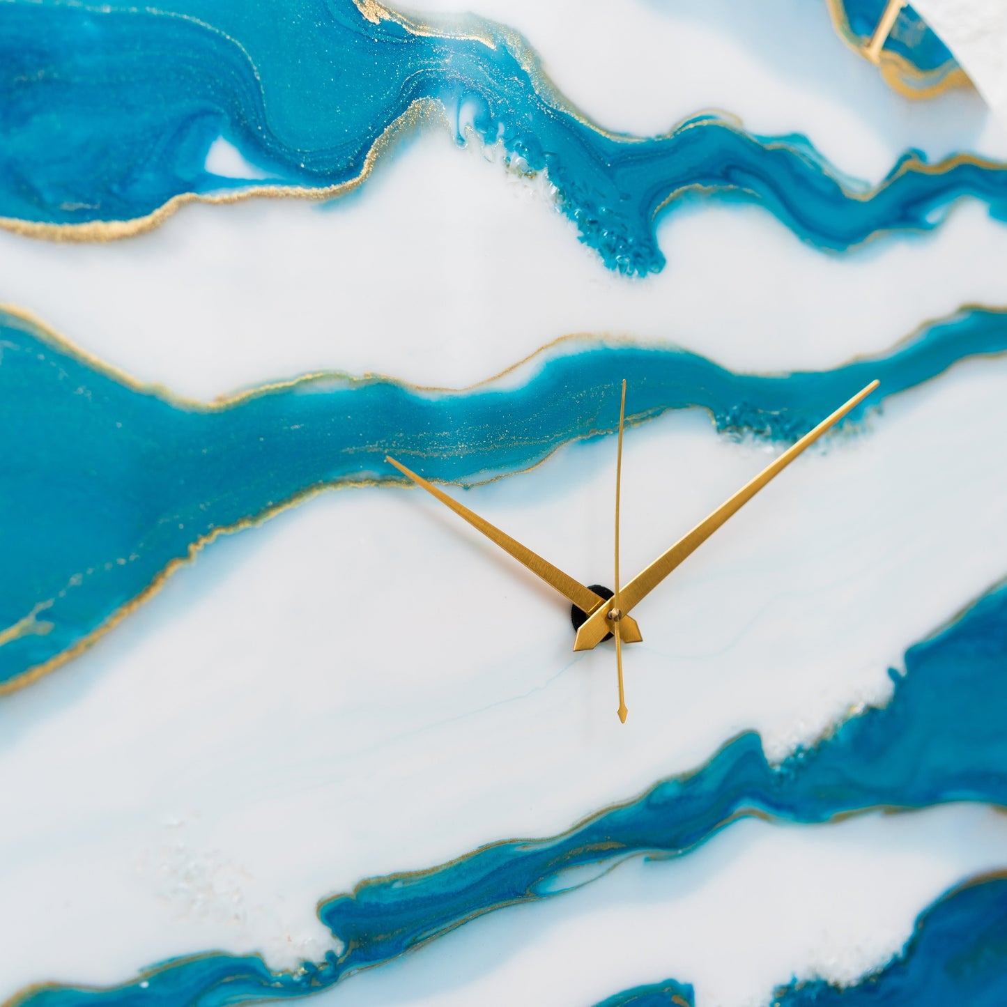 Blue Falls Handmade Resin Silent Wall Clock 27 Inches