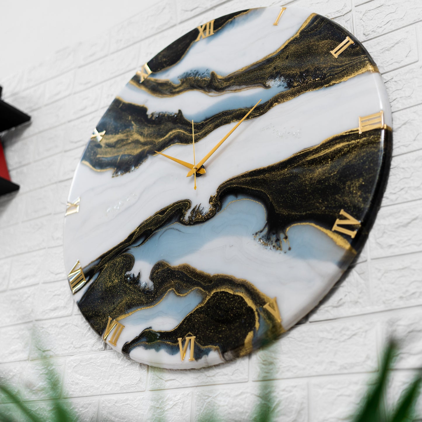 Black Falls Silent Wall Clock 27 Inches