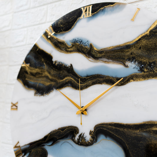 Black Falls Silent Wall Clock 27 Inches