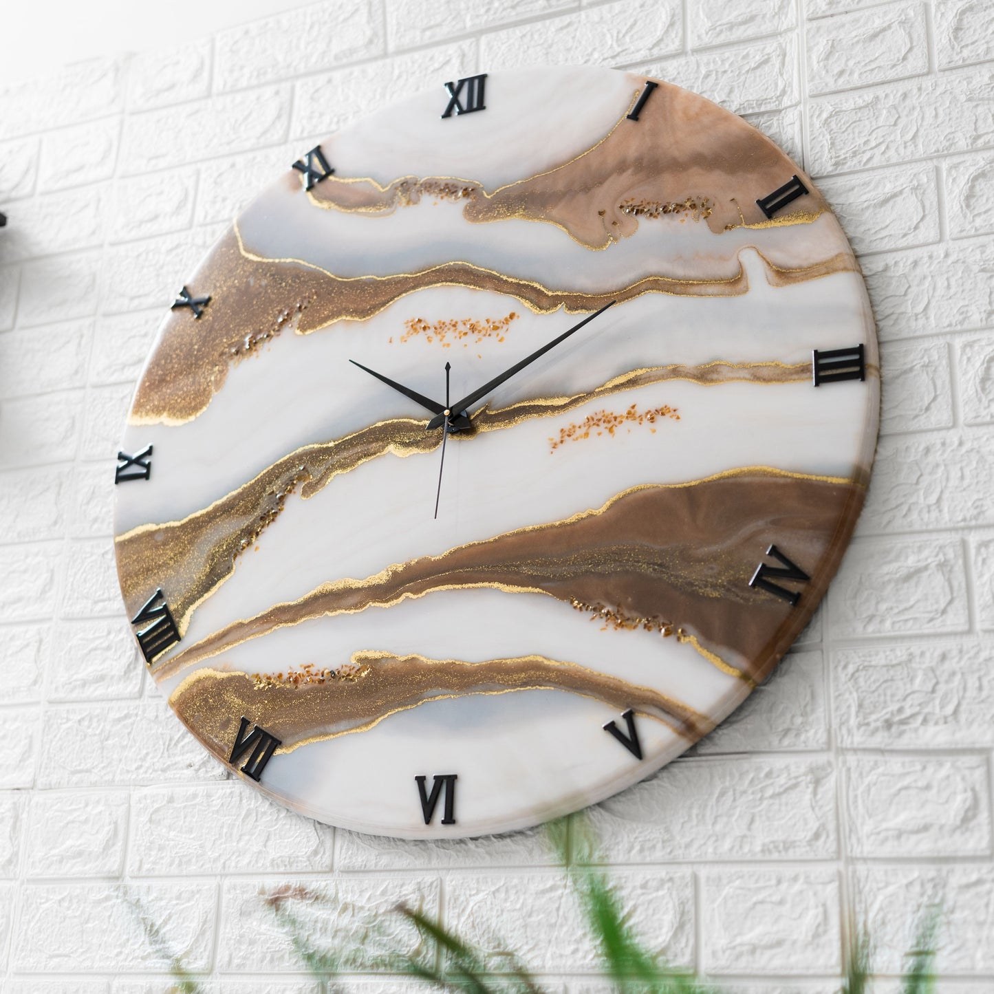 Choco Falls Handmade Resin Silent Wall Clock 27 Inches