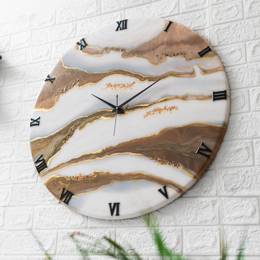 Choco Falls Handmade Resin Silent Wall Clock 27 Inches