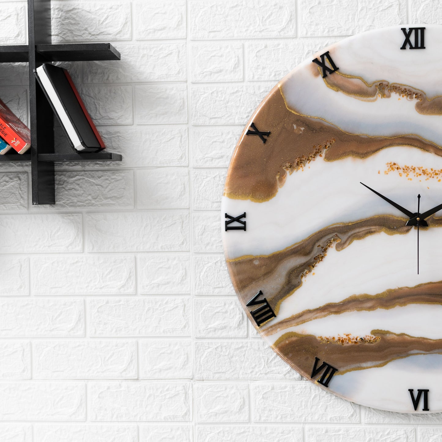 Choco Falls Handmade Resin Silent Wall Clock 27 Inches