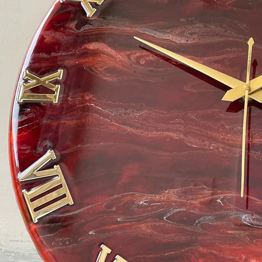 Red Forest Silent Clock 17.5 inches