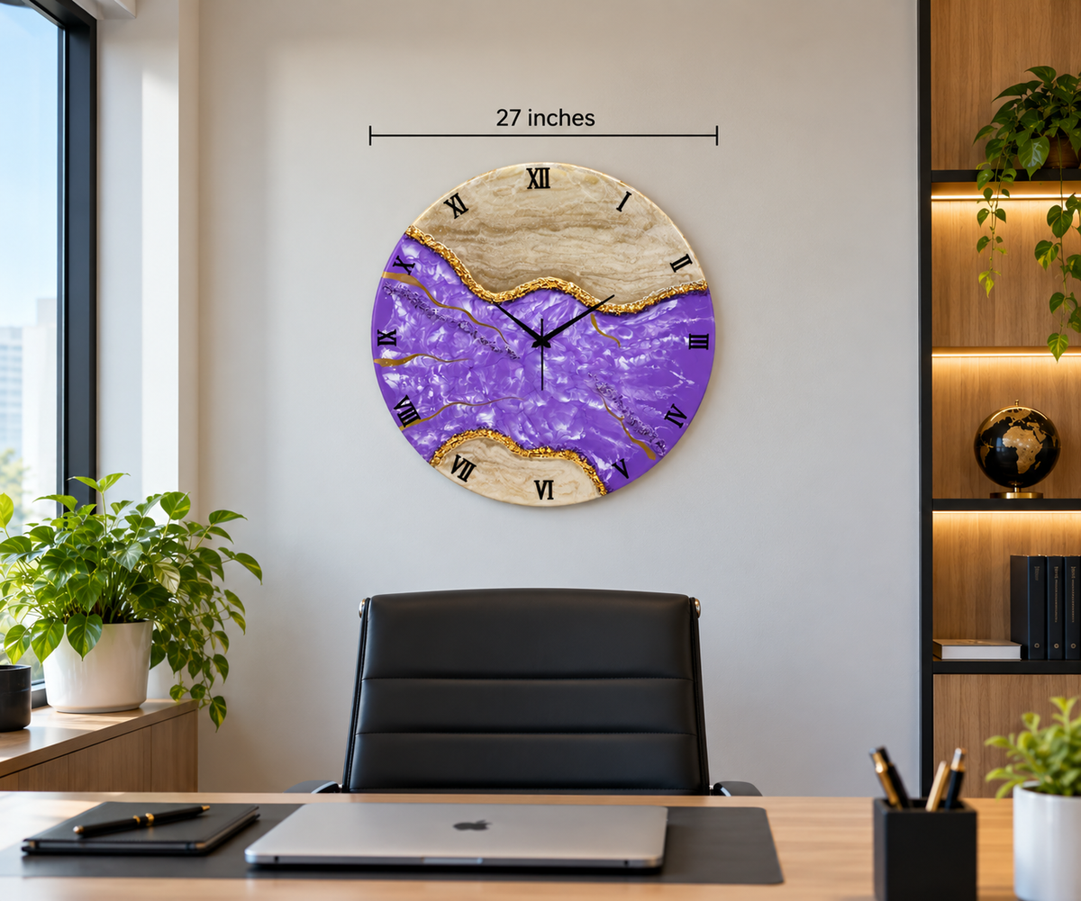Purple Majesty Clock 27 inches