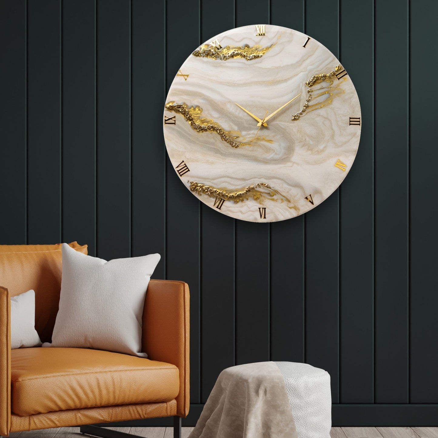 Creamy Desert Silent Wall Clock 27 Inches