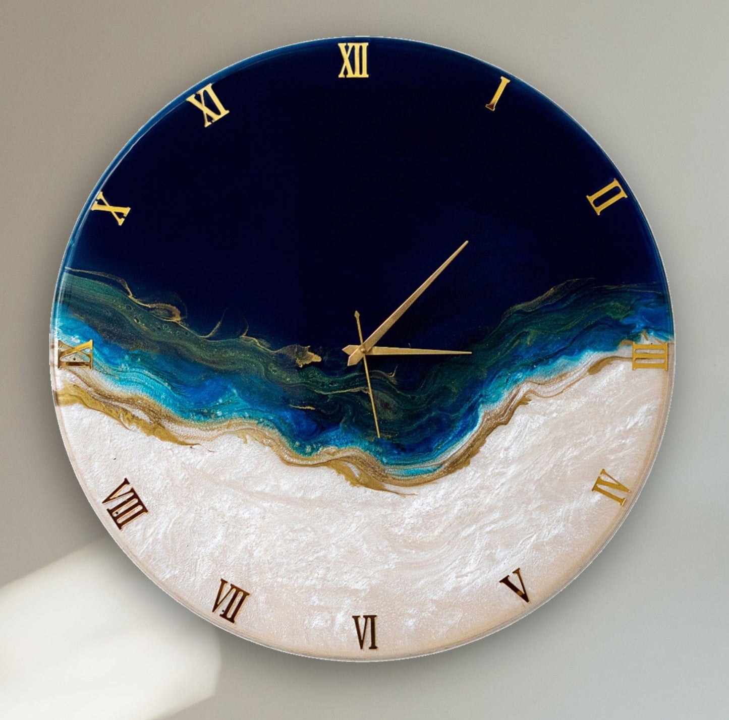 Silent Thunder Wall Clock Royal Blue 27 Inches