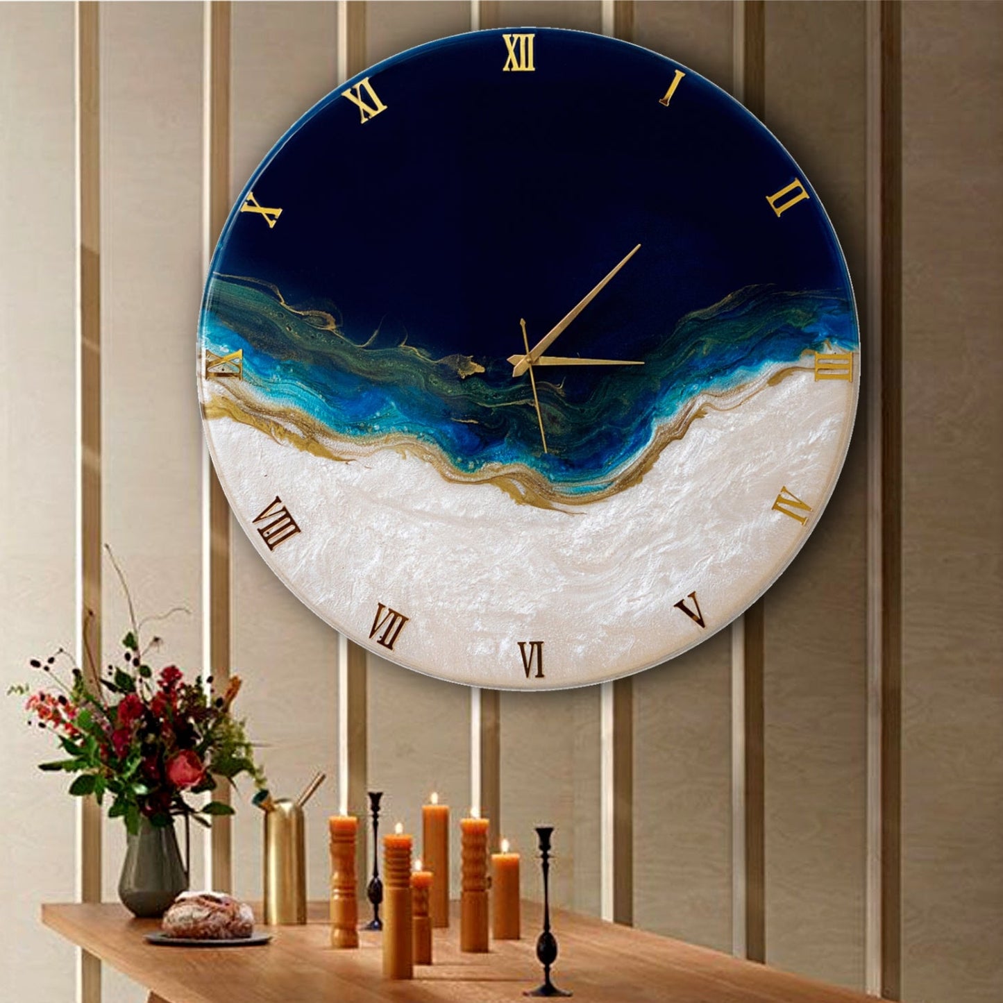 Silent Thunder Wall Clock Royal Blue 27 Inches