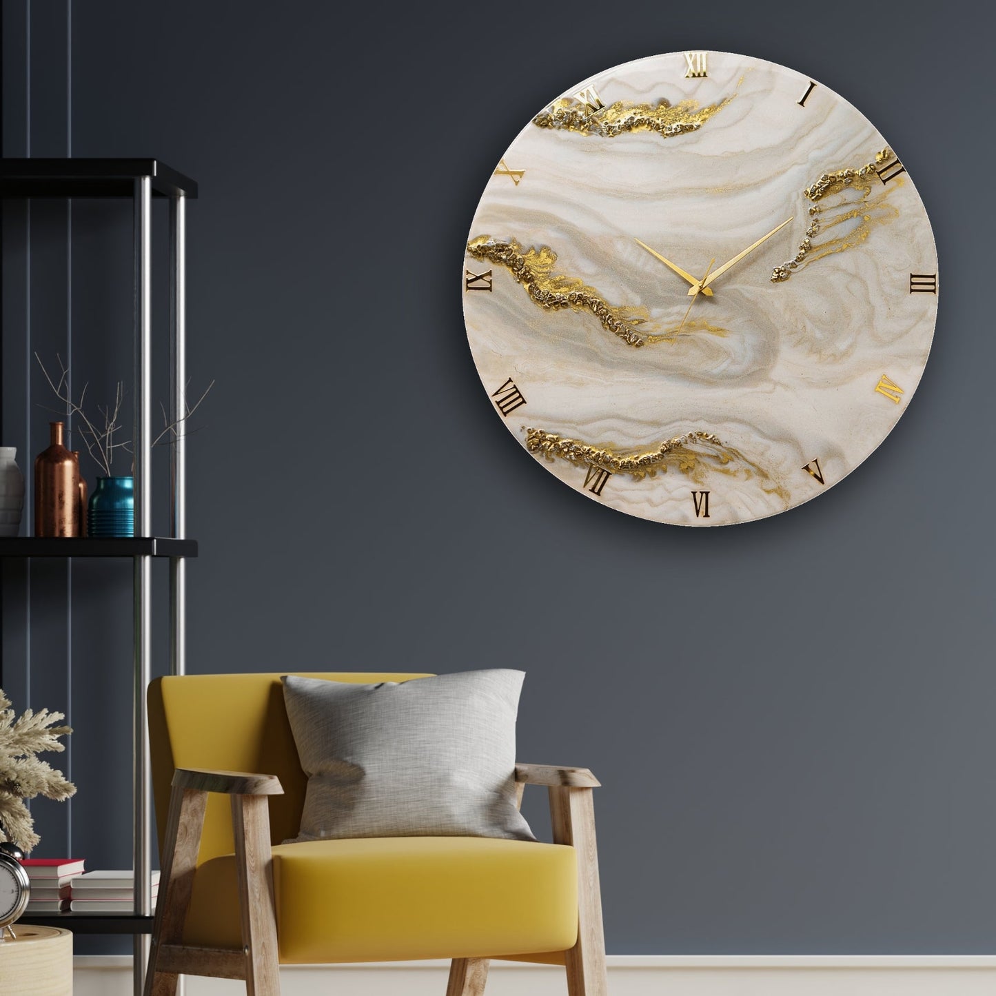 Creamy Desert Silent Wall Clock 27 Inches