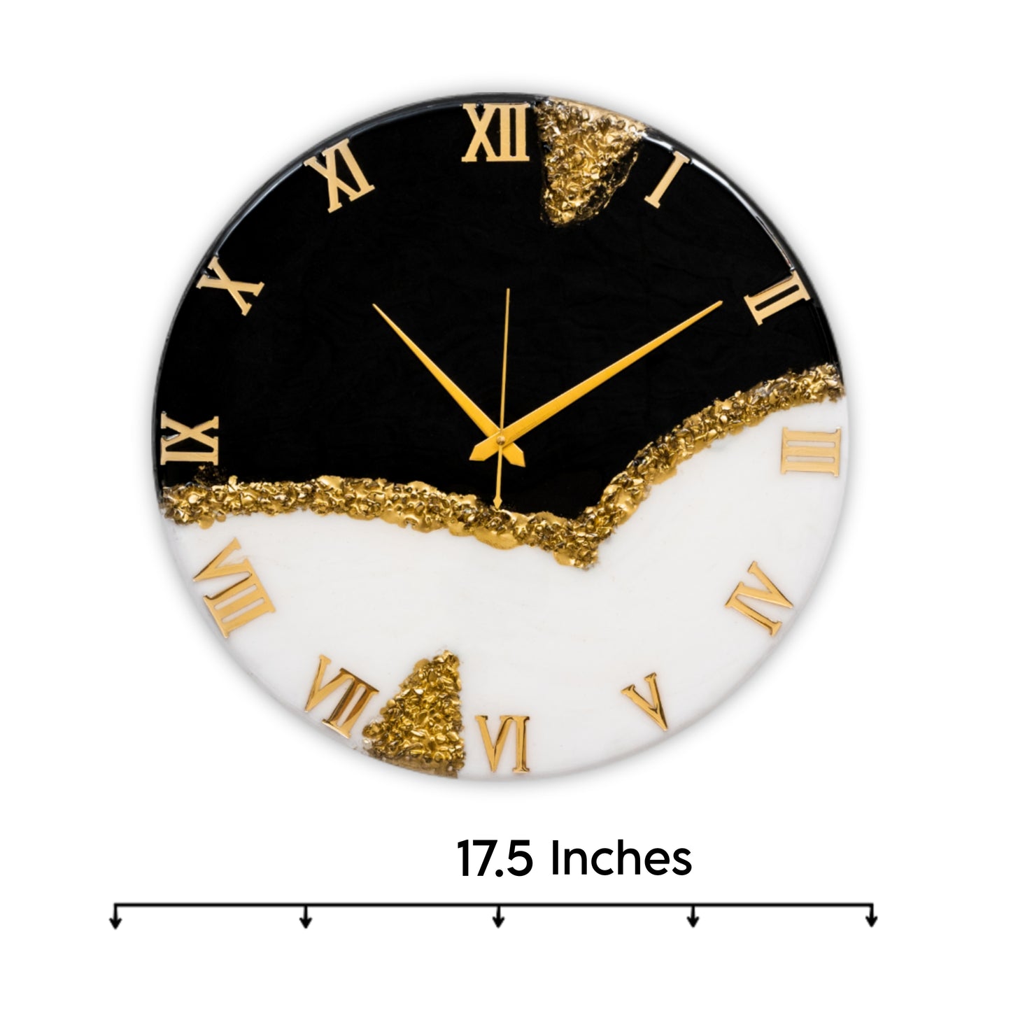 Black Peak Handmade Resin Clock 17.5 Inches