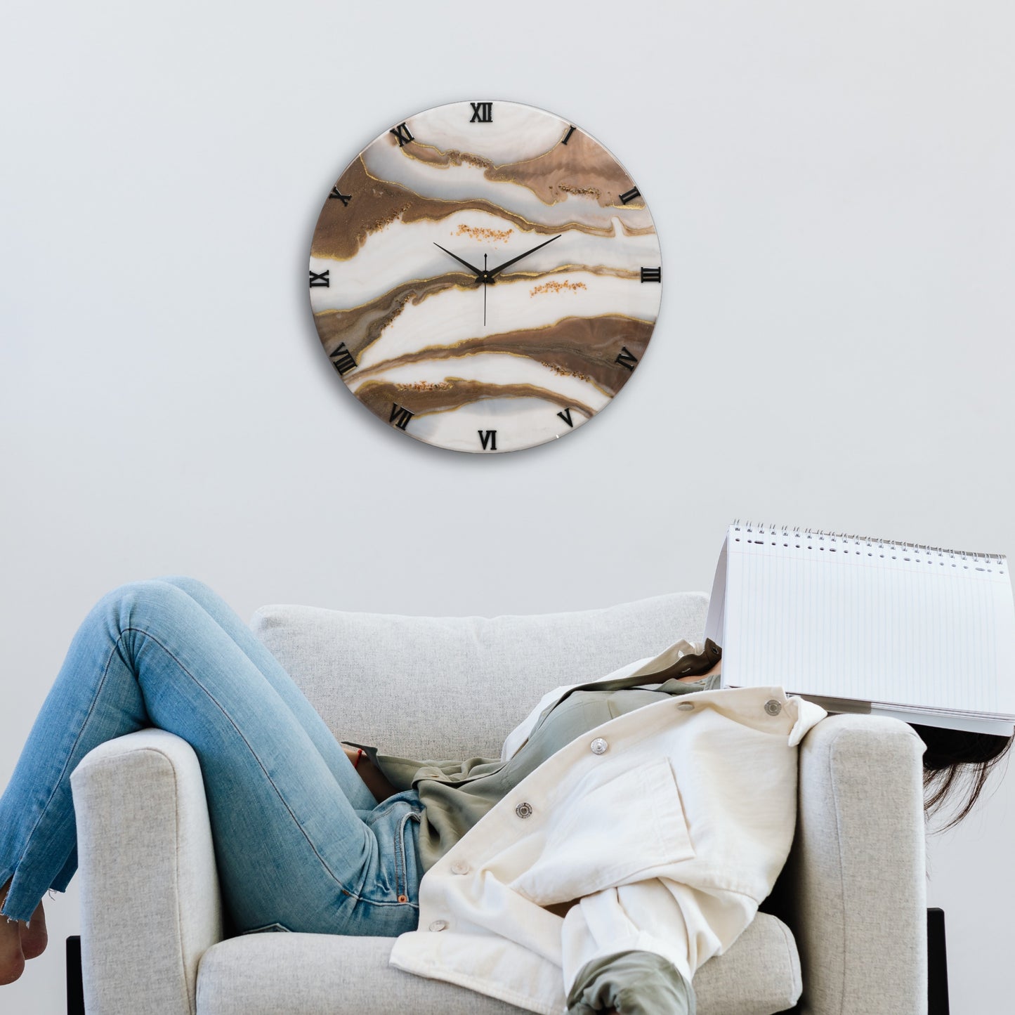 Choco Falls Handmade Resin Clock 17.5 Inches