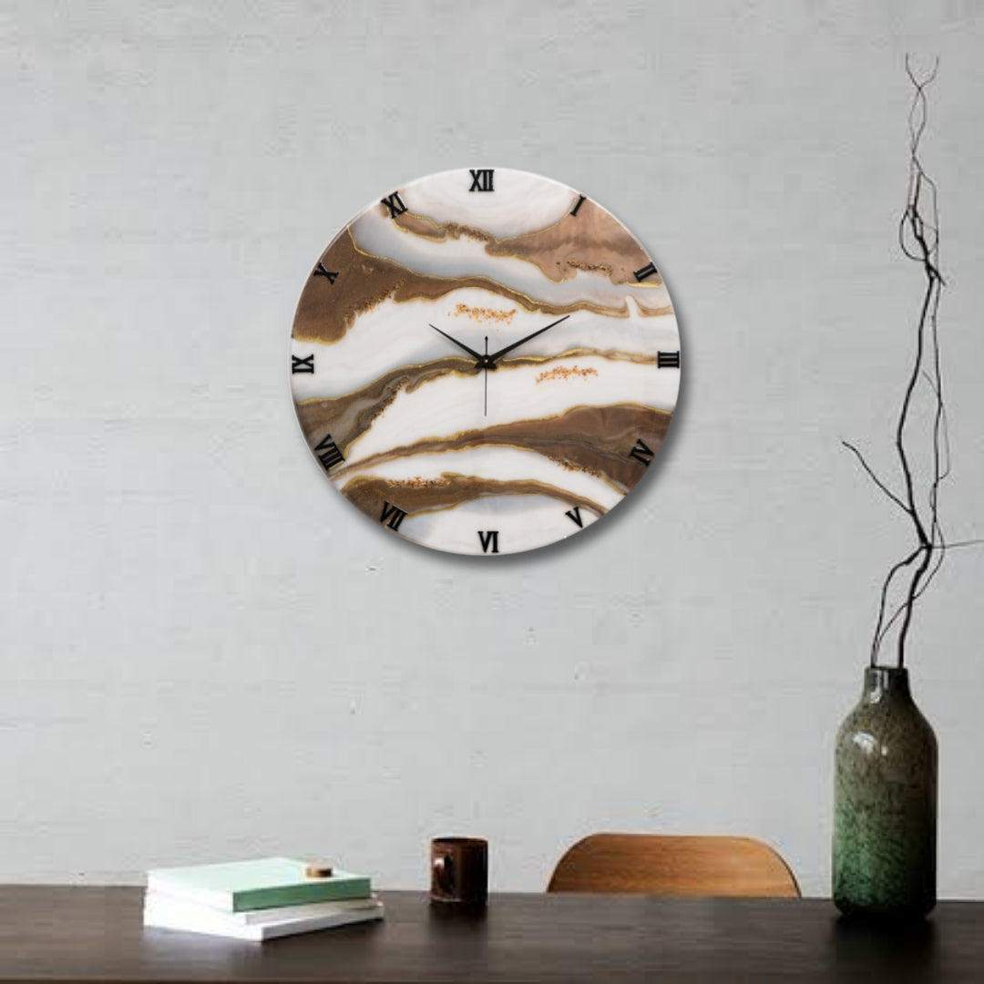 Choco Falls Handmade Resin Clock 17.5 Inches