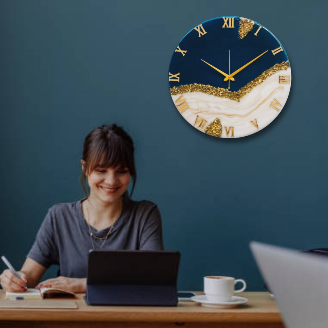 The Blue Peak Resin Clock 17.5 inches