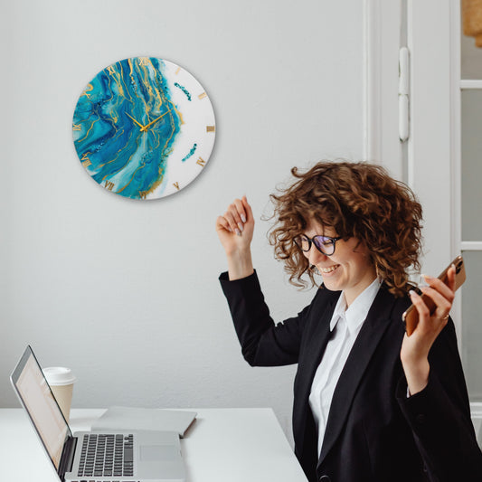 Neptune Resin Clock 17.5 Inches