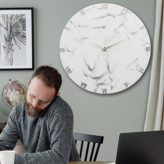 Silver Dust Silent Clock 27 inches