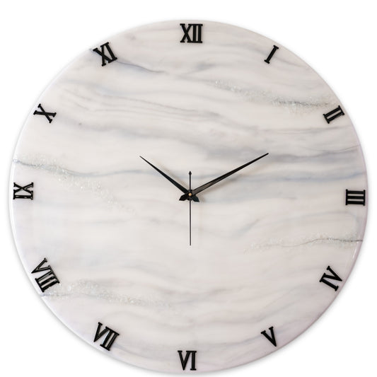 Silver Desert Medium Size Silent Clock 17.5 Inches