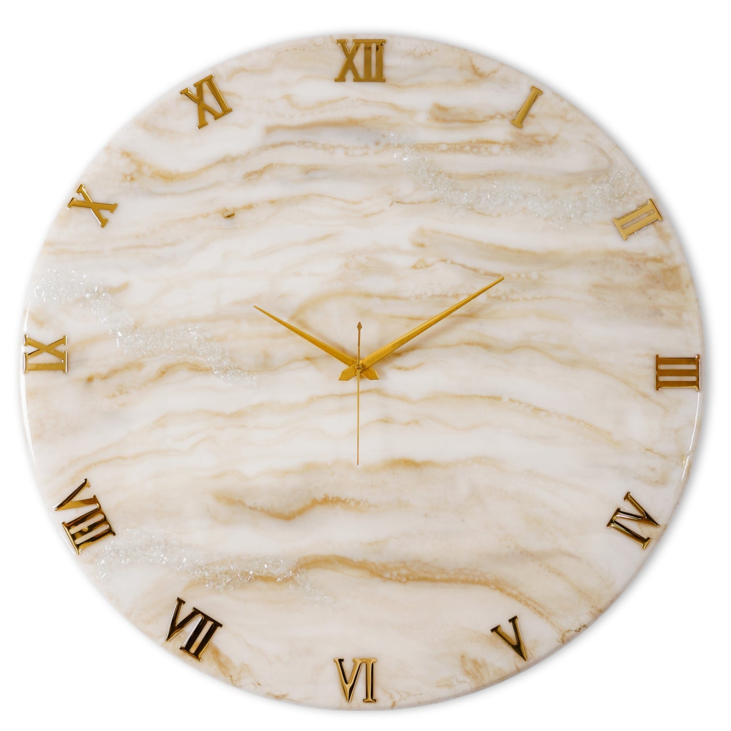 Golden Medium Size Silent Clock 17.5 Inches