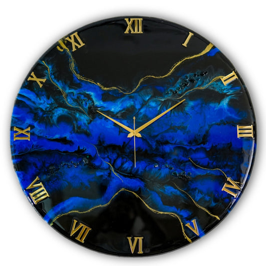 Deep Ocean Medium Size Silent Clock 17.5 Inches