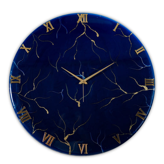 Blue Storm Medium Size Silent clock 17.5 Inches
