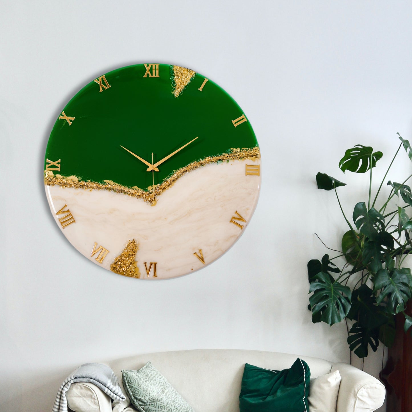 Green Peak Silent Wall Clock 27 Inches