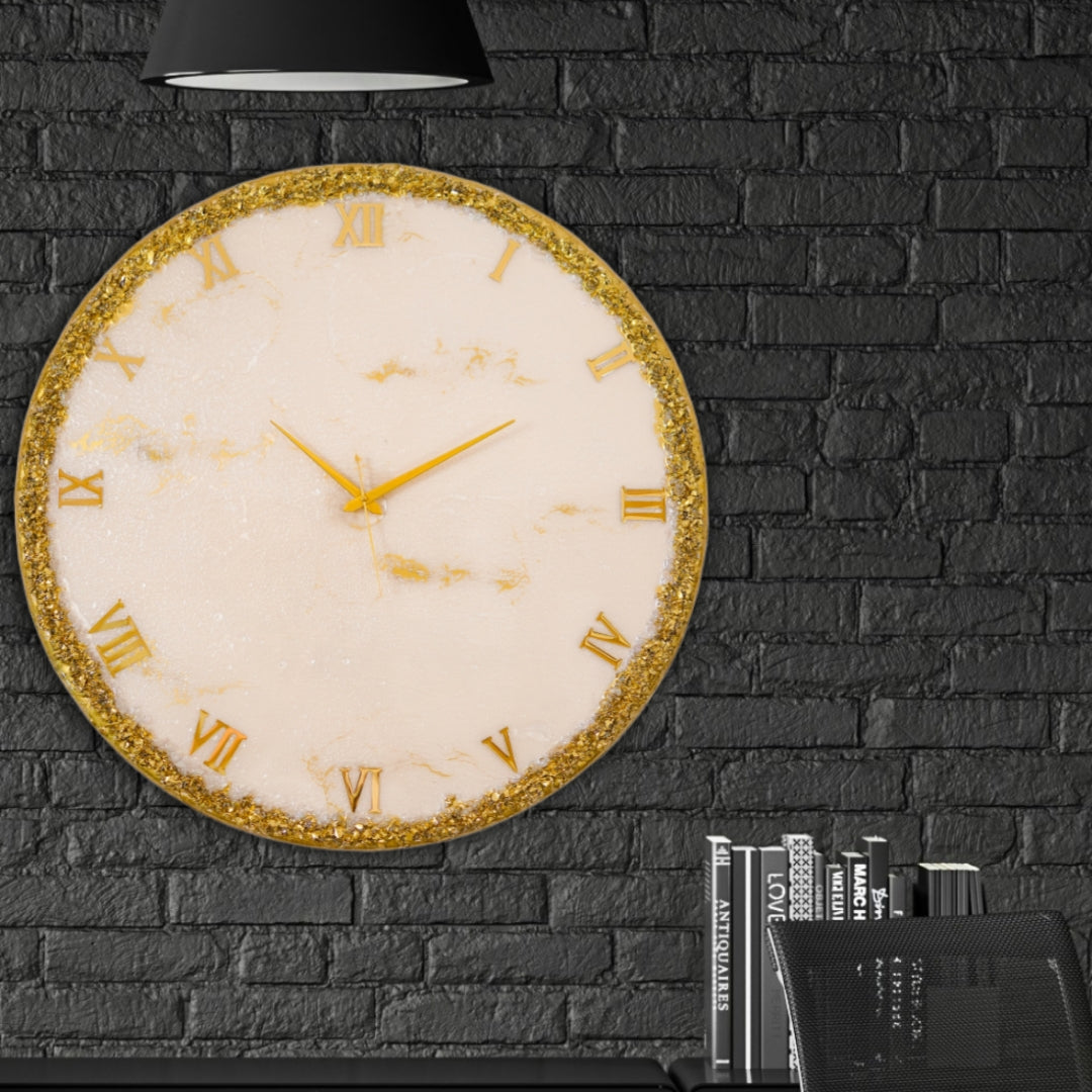 Golden Ring Silent Wall Clock 27 Inches