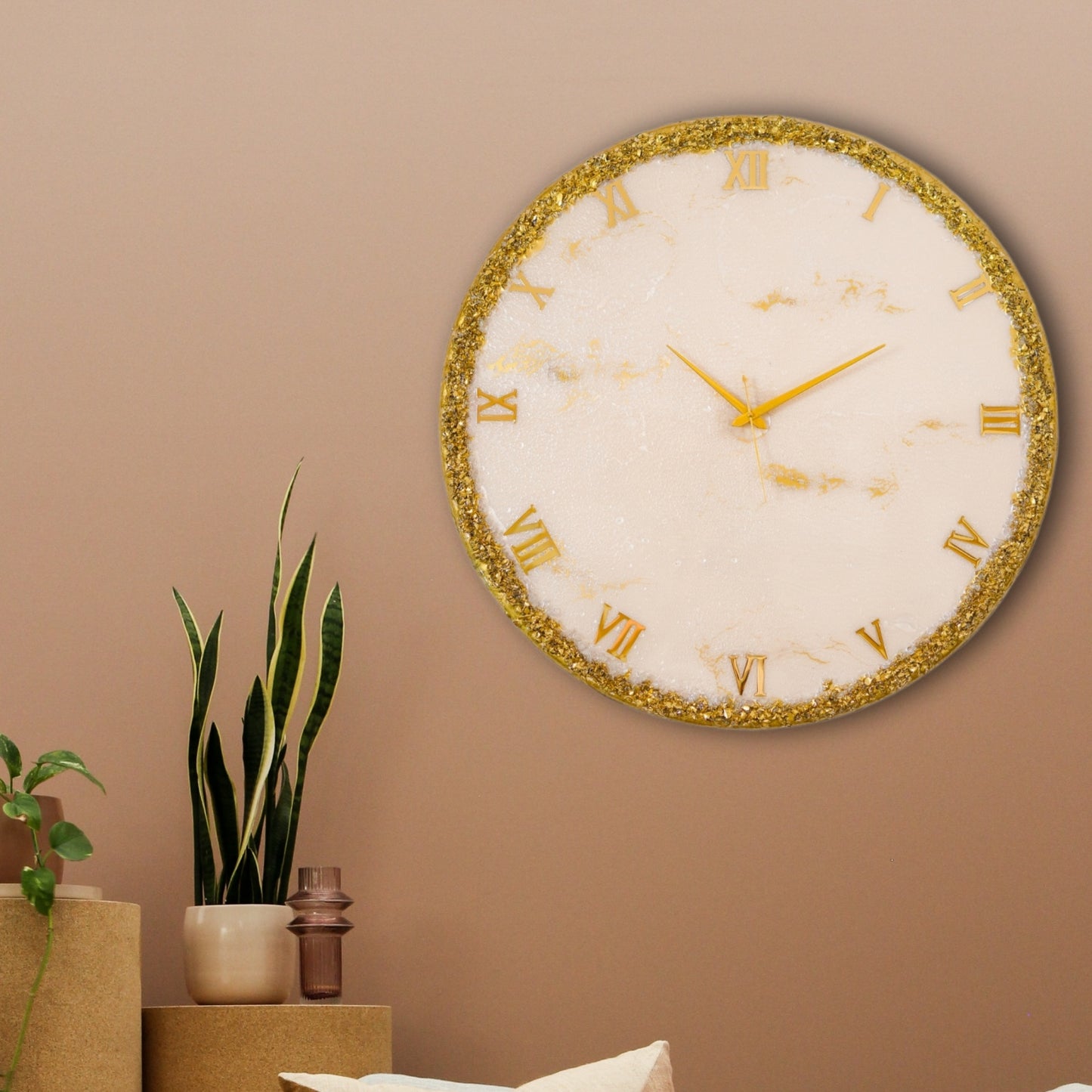 Golden Ring Silent Wall Clock 27 Inches