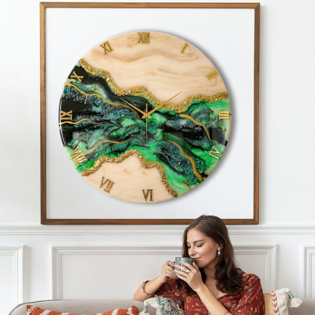 Green Pond Silent Wall Clock 27 Inches