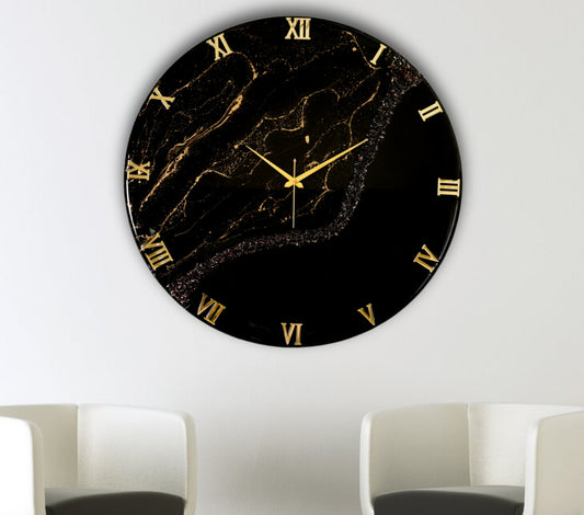 Black Stunner Silent Wall Clock 27 Inches