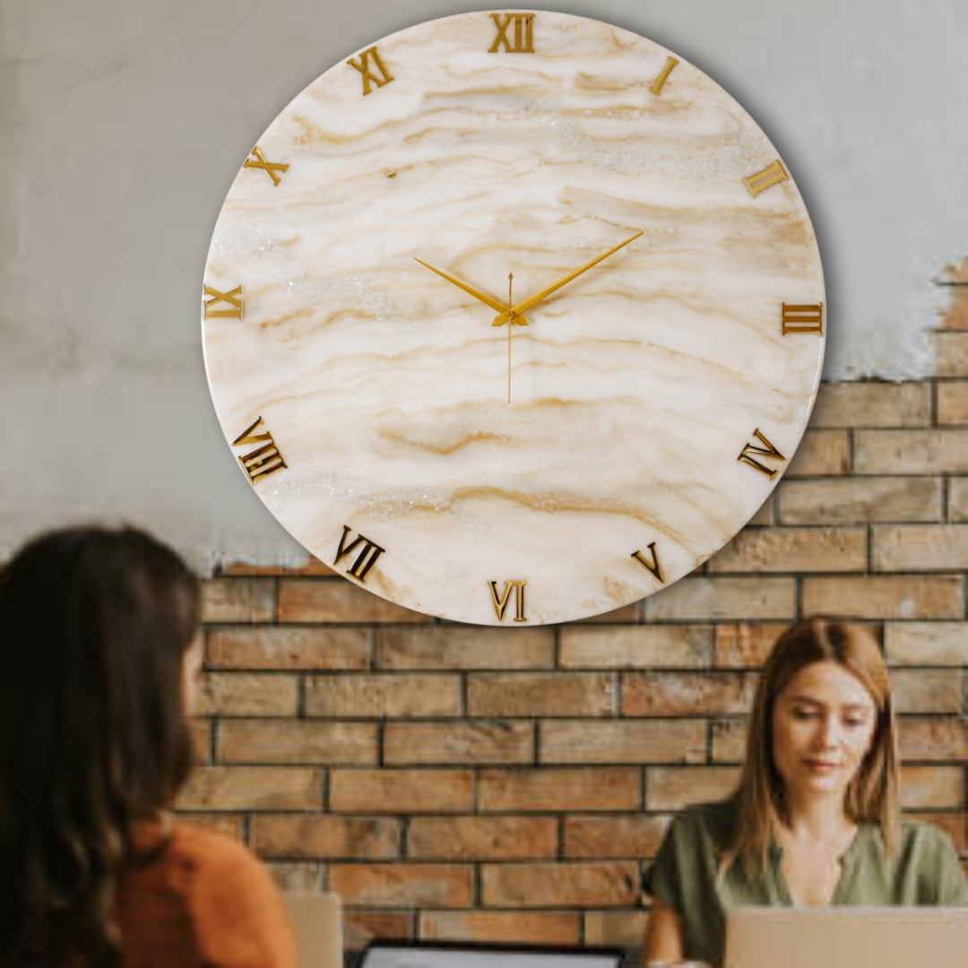 Golden Large Silent Wall Clock 27 Inches