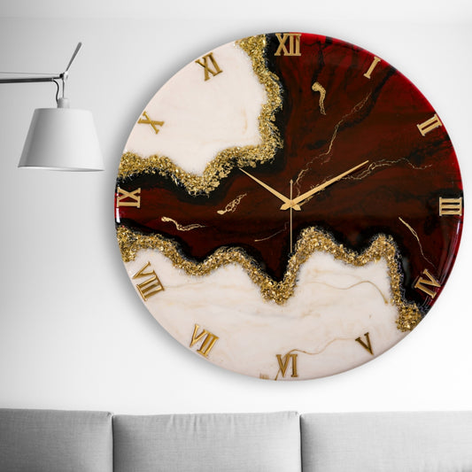 Maroon Stunner Silent Wall Clock 27 Inches