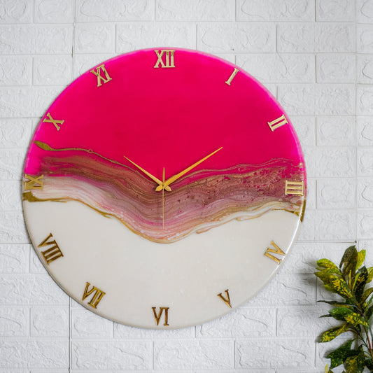 Pretty Pink Silent Wall Clock 27 Inches