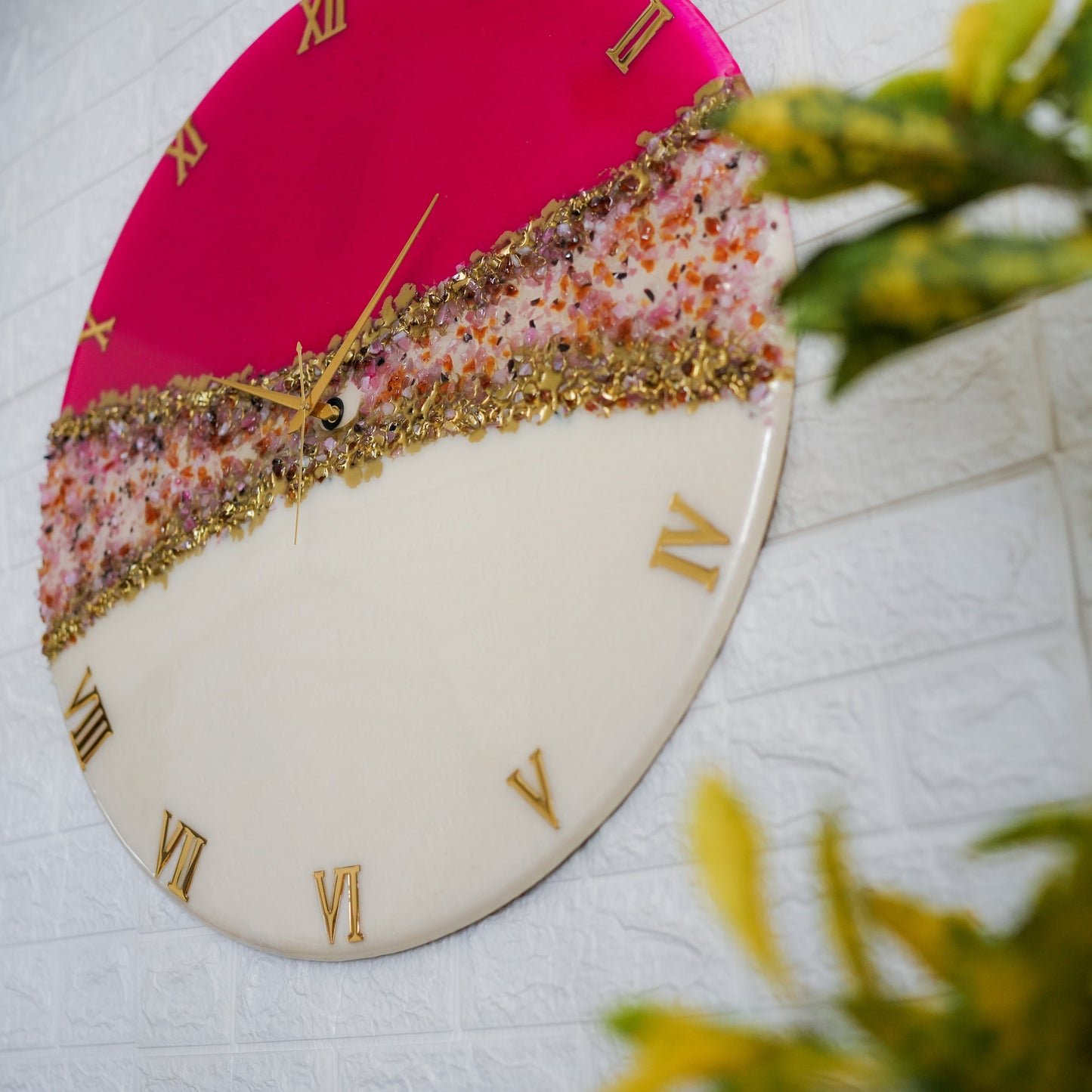 Pink Crown Silent Wall Clock 27 Inches